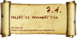Hajósi Annamária névjegykártya