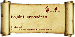 Hajósi Annamária névjegykártya